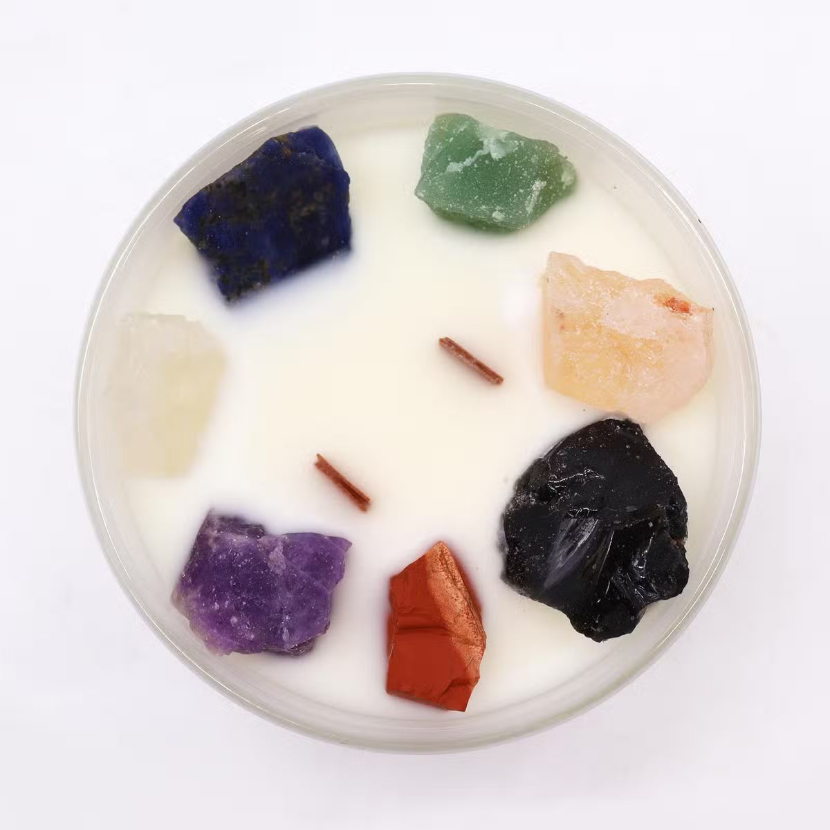 Large Seven Chakra Glass Candle