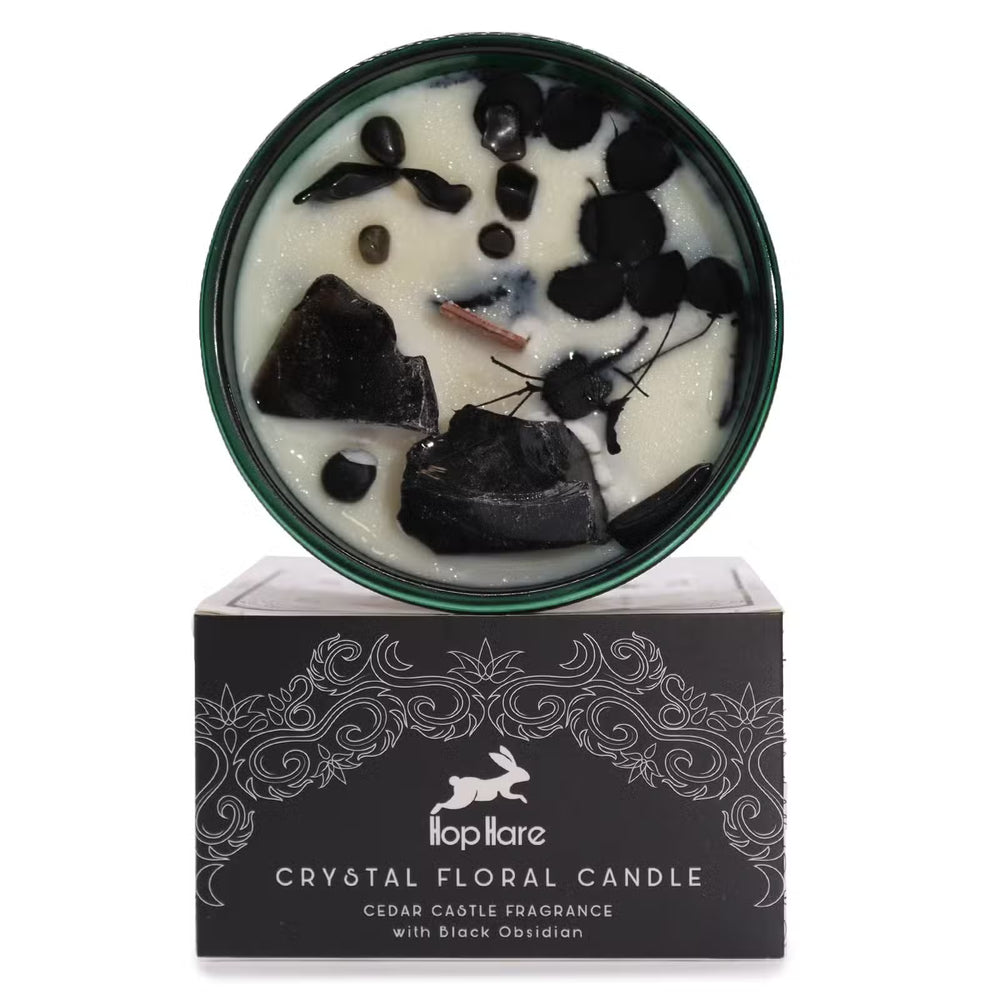Magical Flower & Gemstone Candle — King of Swords